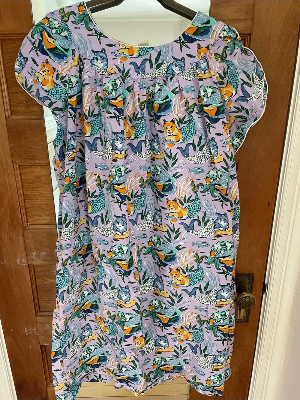 Printfresh Retro Dreams nightgown cat mermaids XL